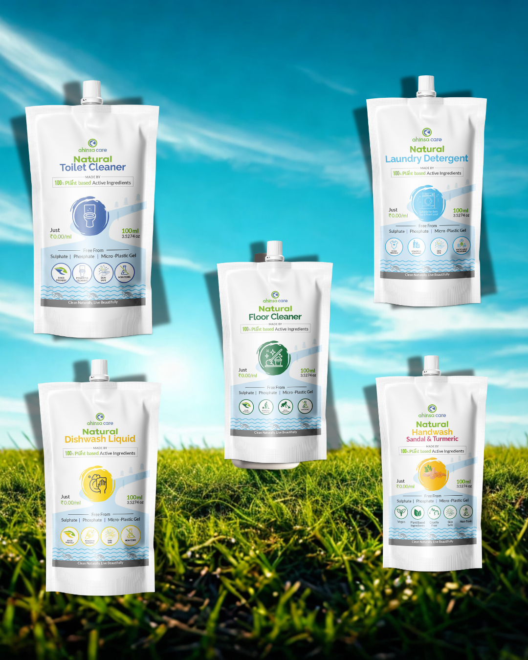 Natural Home Cleaners Starter Kit : 5products