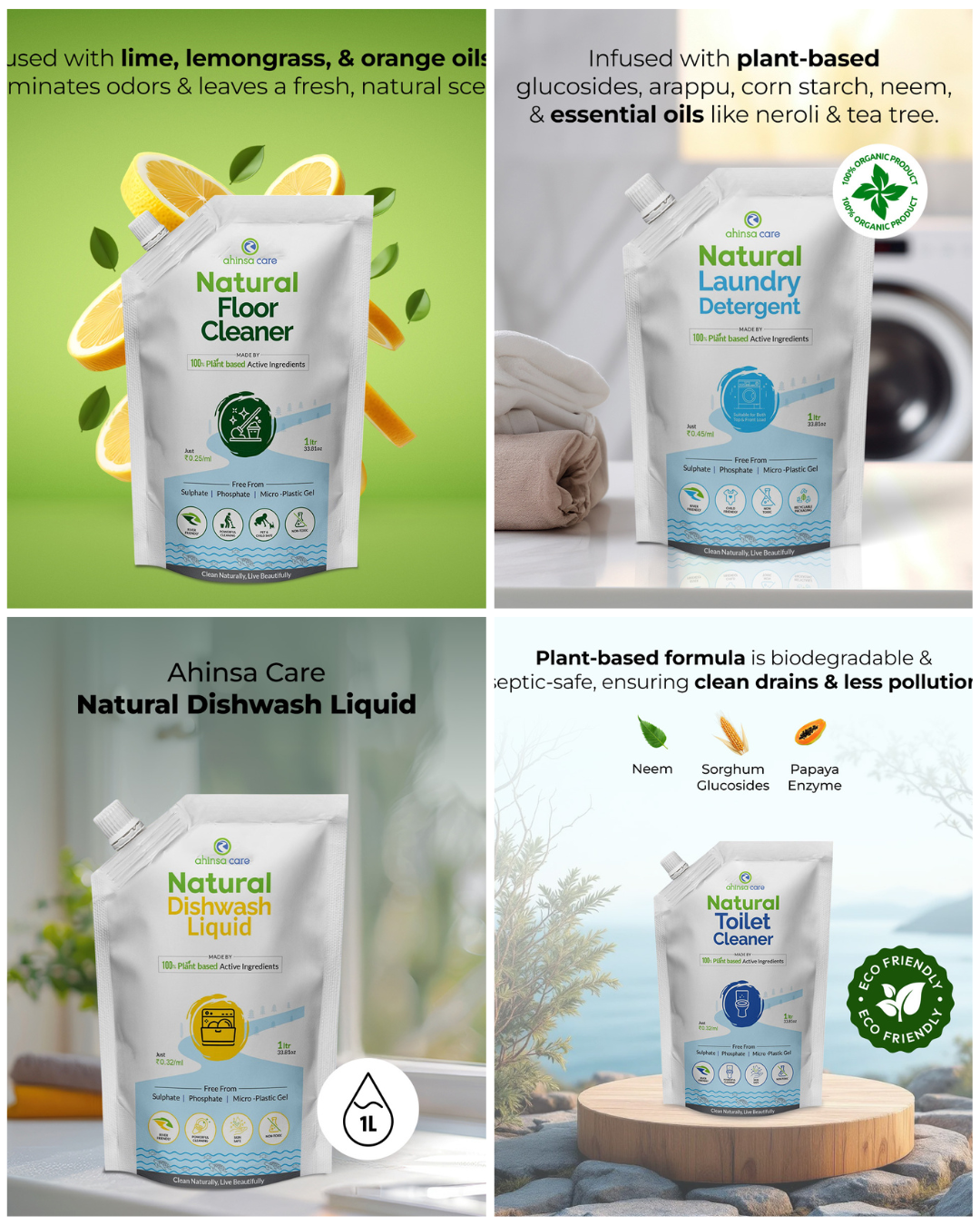 Natural Home Cleaners Regular Kit : 4products