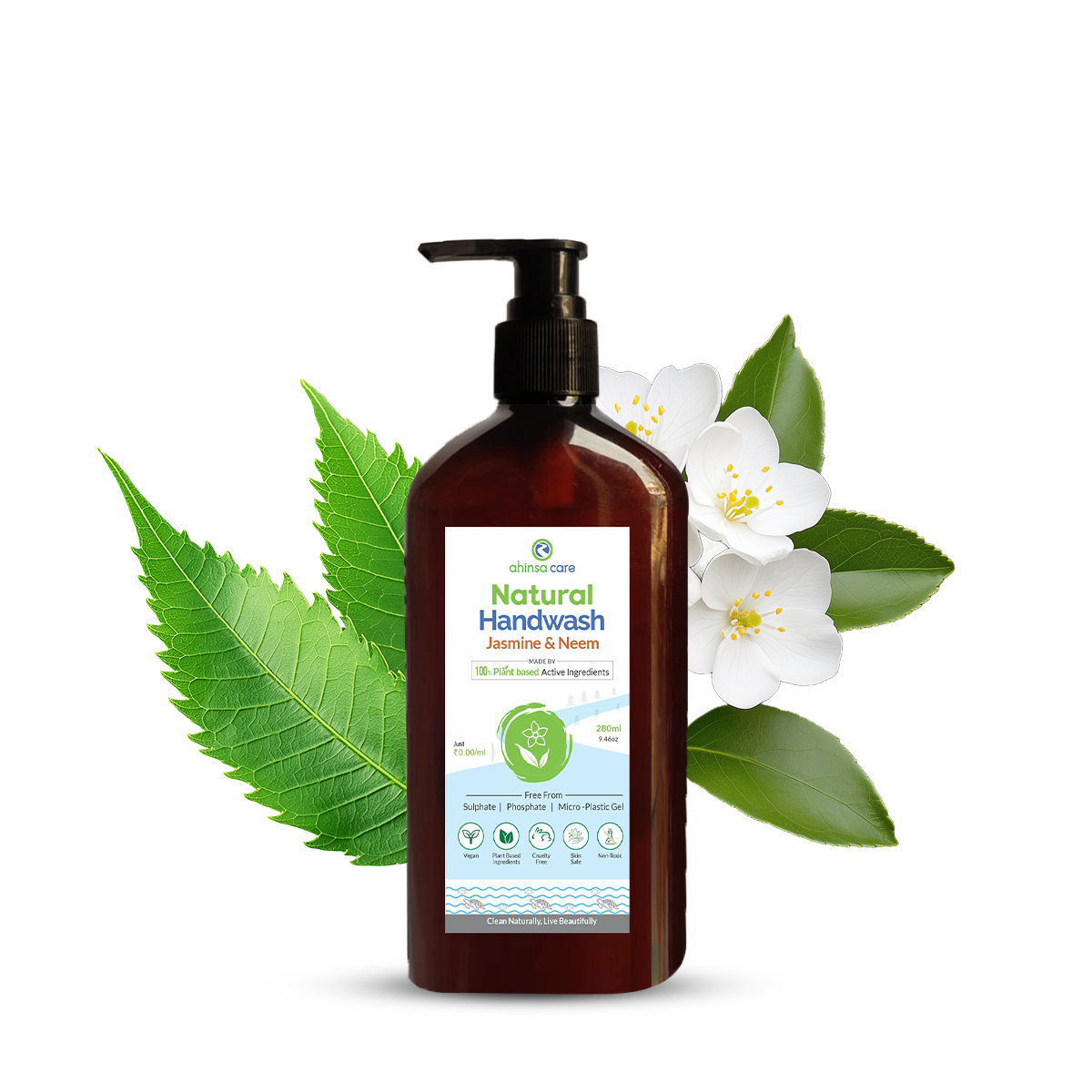 Natural Handwash Jasmine and Neem 280ml