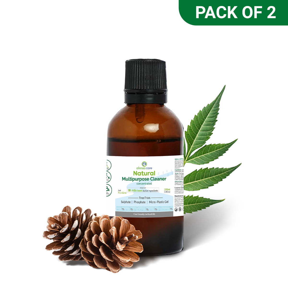 Natural Multipupose Cleaner Concentrated 100ml- Pack of 2